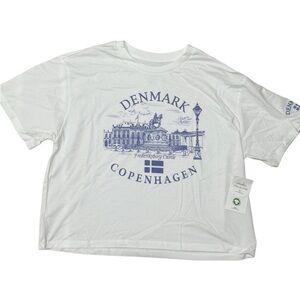 Brand new Denmark Copenhagen organic cotton castle adult White T-Shirt sz large